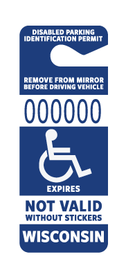 Example od disabled parking stickers